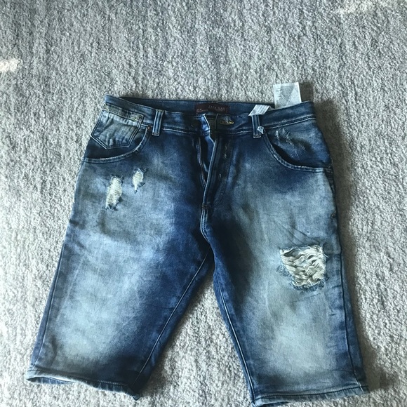 Zara Denim Distressed Shorts - Picture 1 of 2